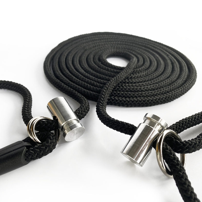 Повідець контролер Dog Walking CONTROL LEASH для вигулу та дресирування собак 8 мм 4 м двосторонній чорний