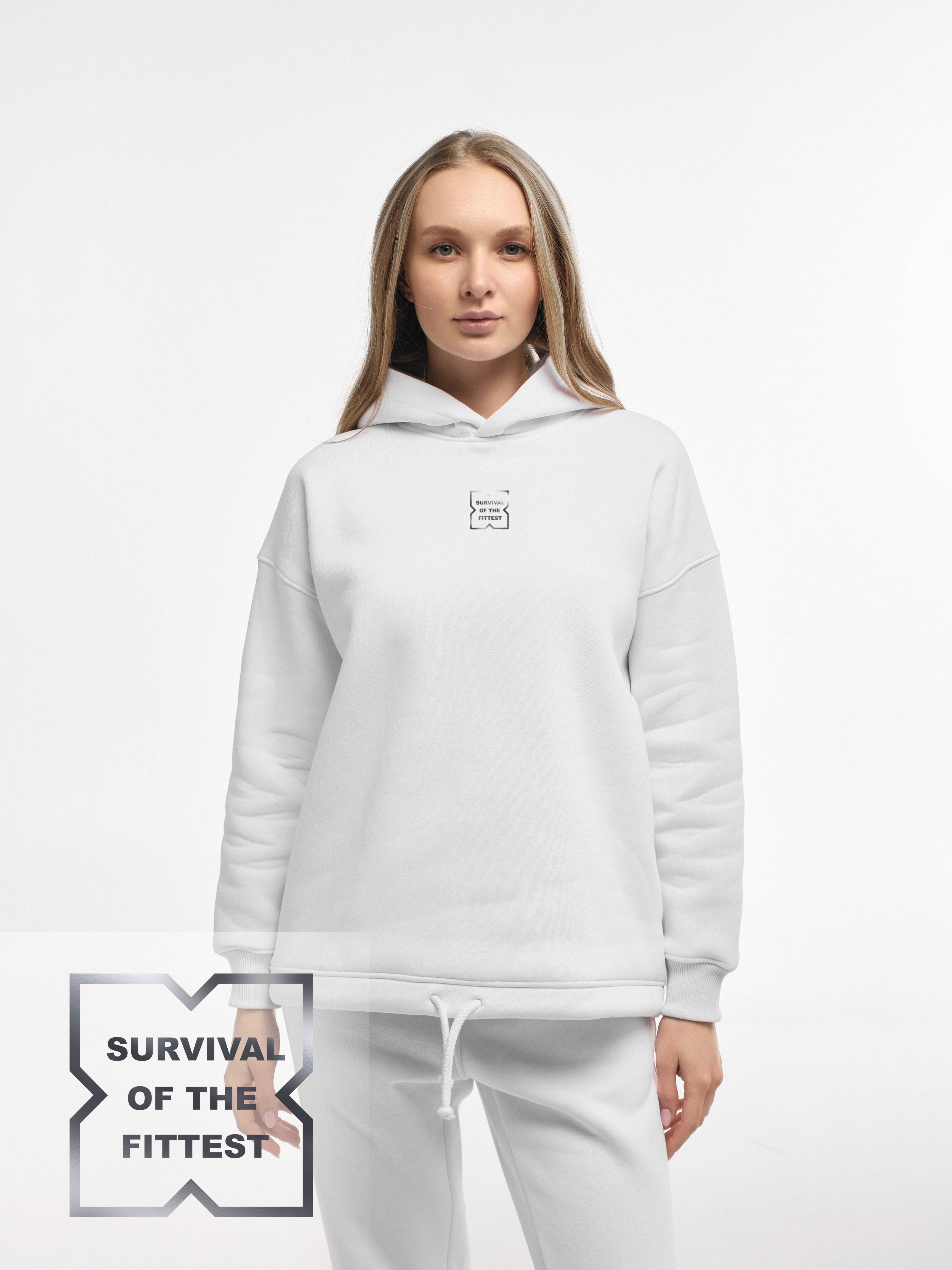 HOODIE "SURVIVAL OF THE FITTEST" | LACE | WHITE EMOTION | XH2
