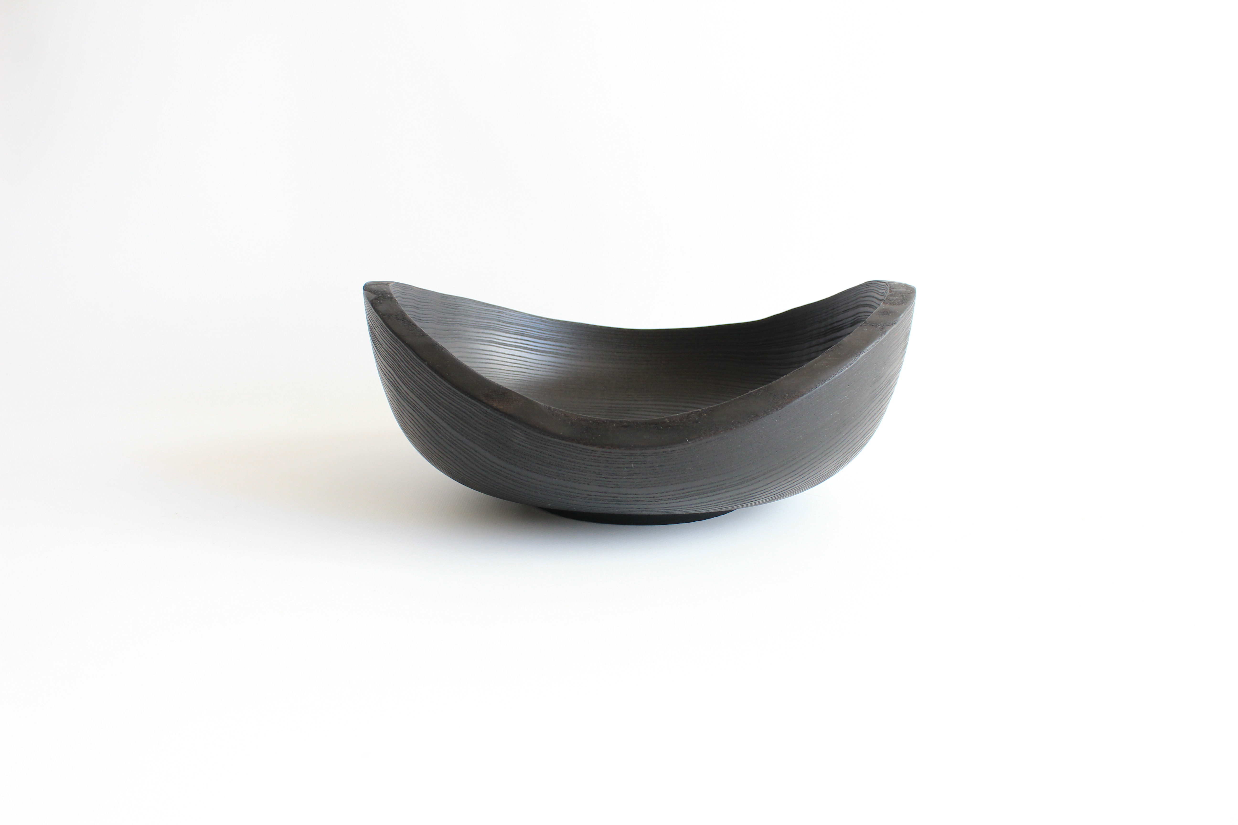 Black  bowl for fruit, wooden dinnerware handmade 