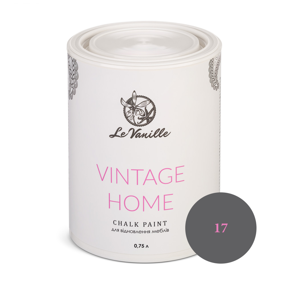 Крейдова фарба Le Vanille Vintage Home графітова (колір 17) 0,75 л