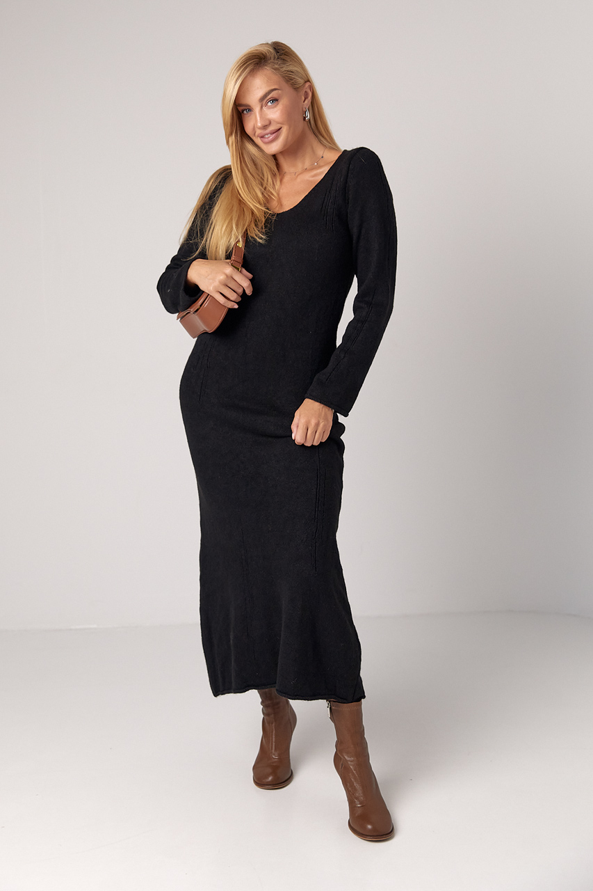 Сукня довга вʼязана з V-подібною горловиною (one size)