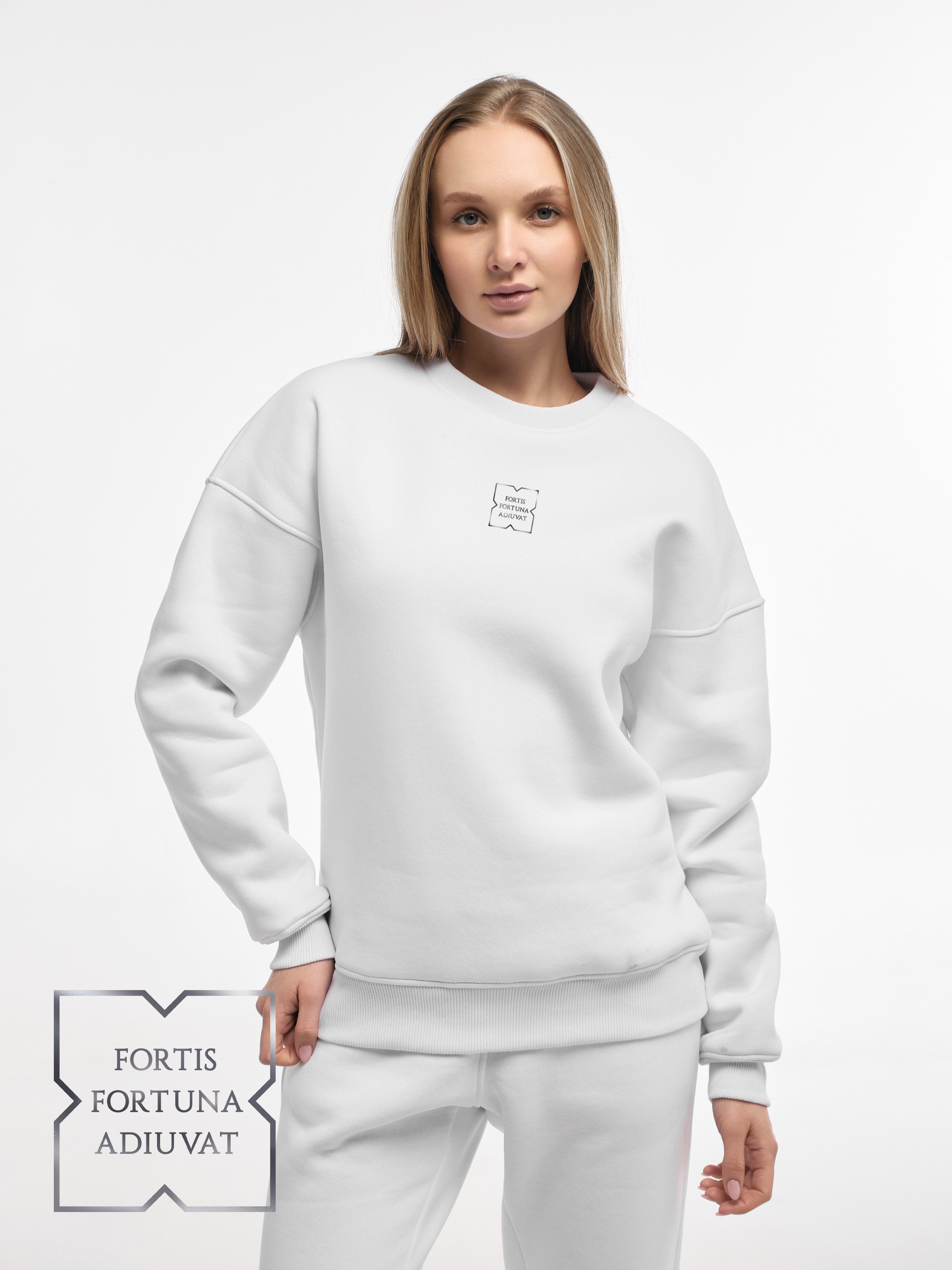 SWEATSHIRT "FORTIS FORTUNA ADIUVAT" | WHITE EMOTION | XS1
