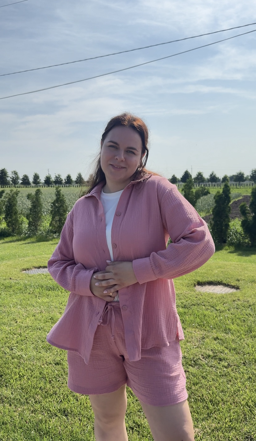 Комплект жіночий із мусліну Сорочка та шорти  "Джеральдін"