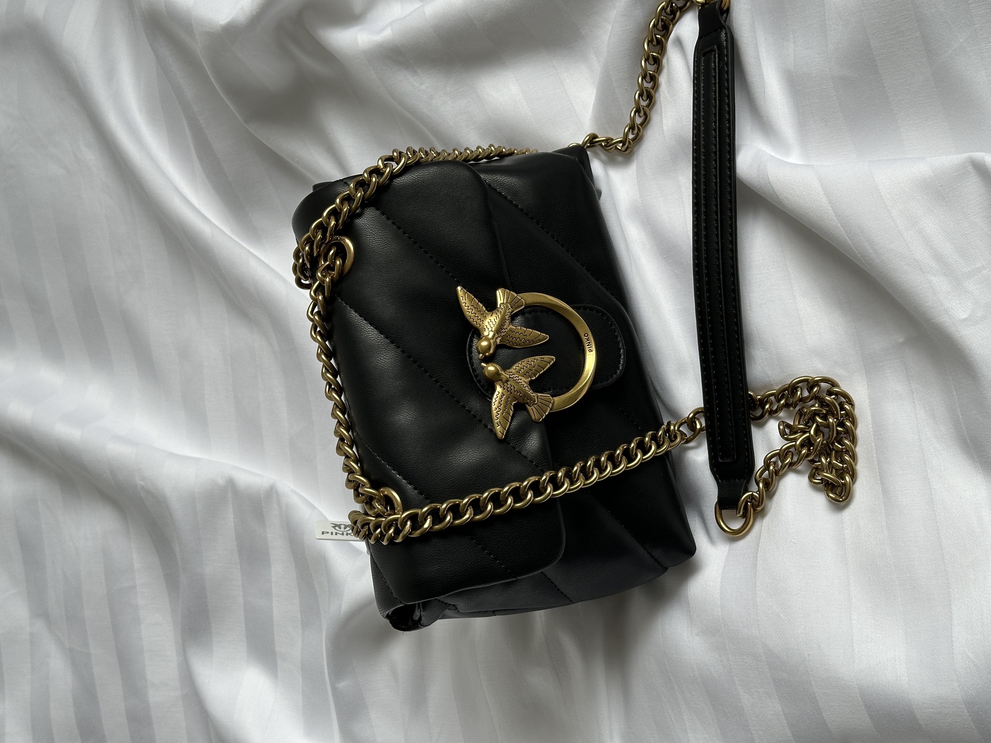 Pinko Baby Love Bag Puff Maxi Quilt Black/Gold