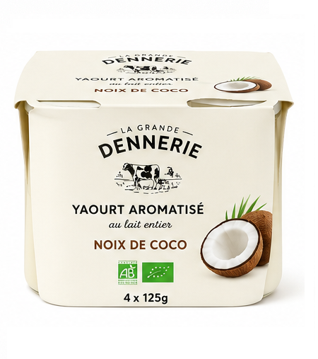 Yaourts noix de coco bio fermier (4 x125g)