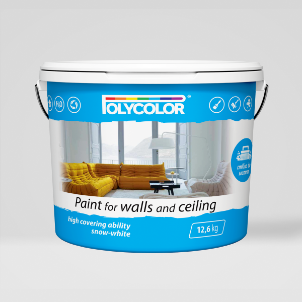 PAINT FOR WALLS AND CELLING  ФАРБА ІНТЕР'ЄРНА ДЛЯ СТЕЛЬ ТА СТІН ТМ POLYCOLOR