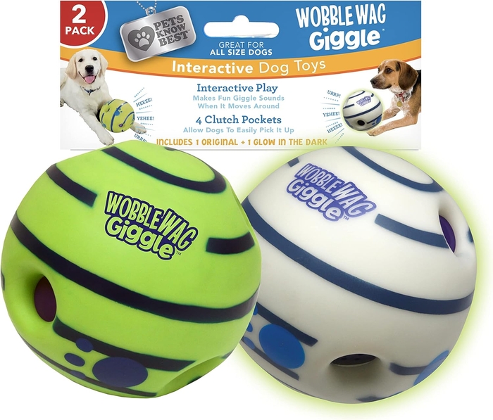 Wobble Wag Giggle Ball, Interactive Dog Toy