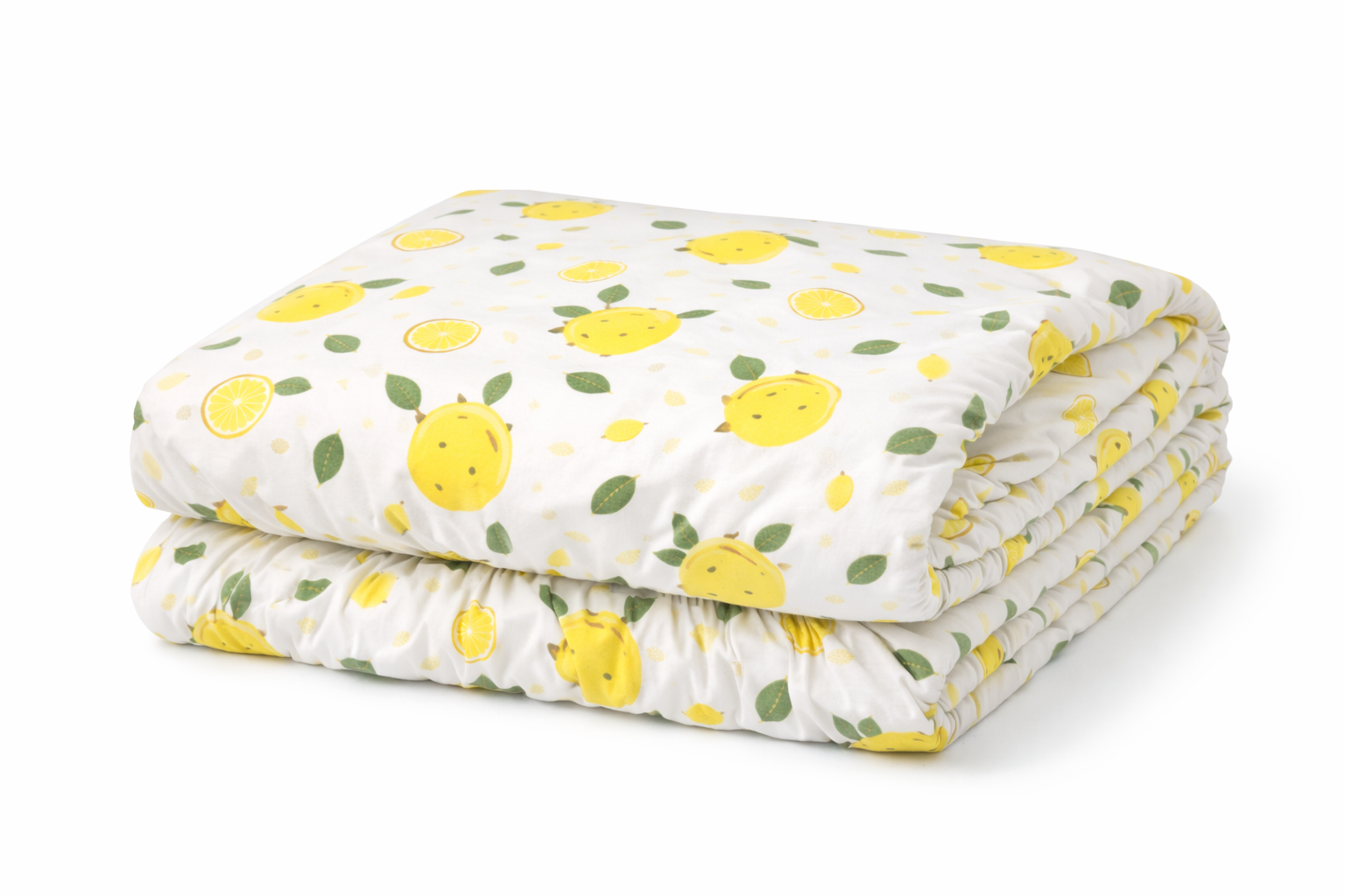 Простирадло га гумці ранфорс принт "Дрібні лимони"