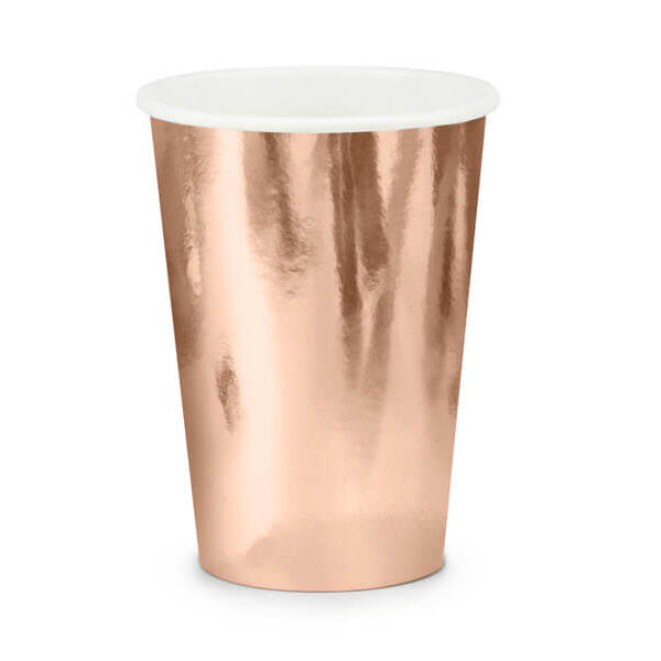 Стаканчики рожеве золото фольговані 6шт