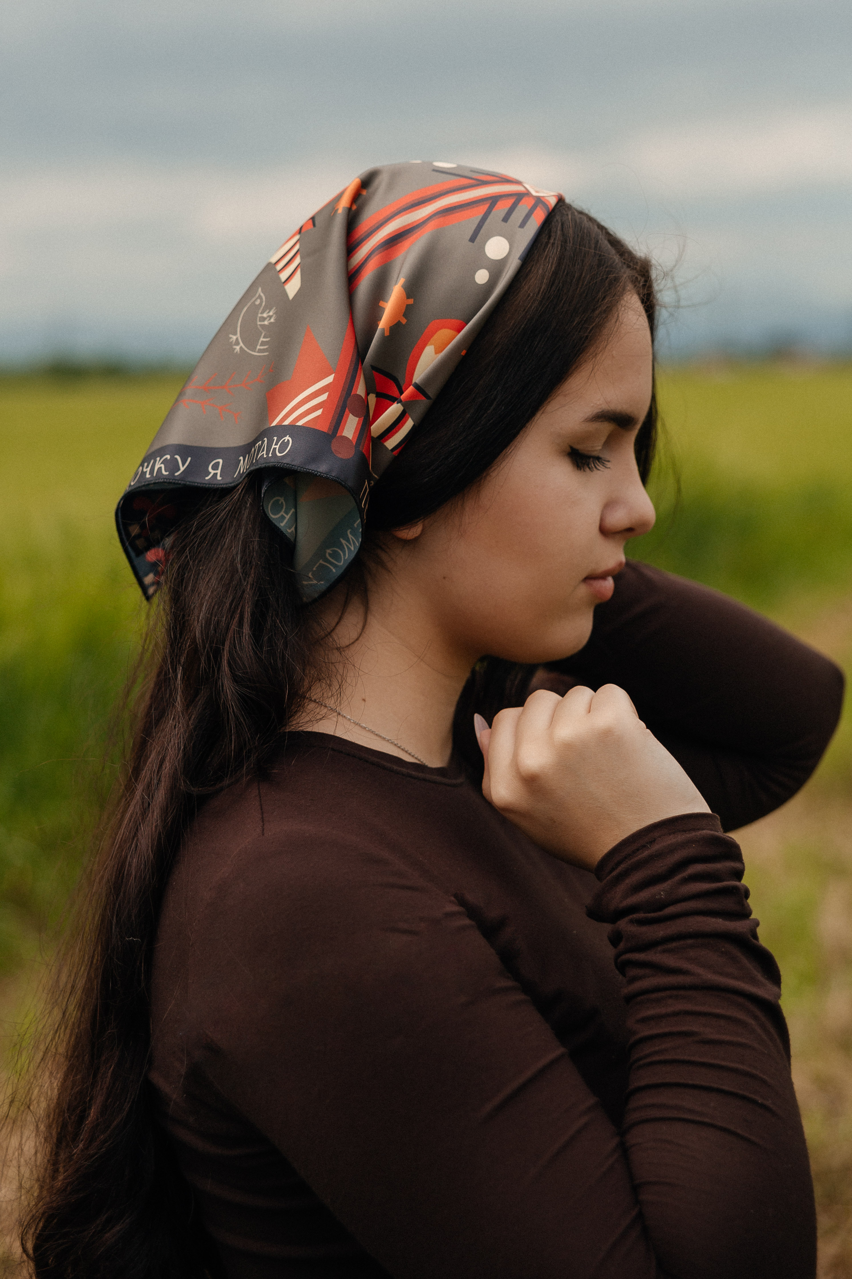 Хустка “Мотанка” сіра маленька