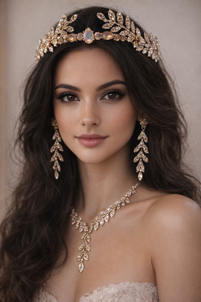 Custom made gold jewelry set