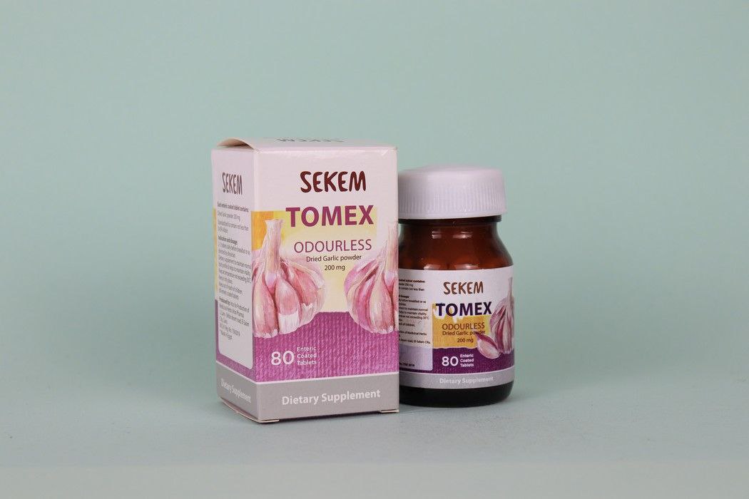 Tomex Sekem Томекс Сухий екстракт часнику 200 мг аліцин 80 таблеток
