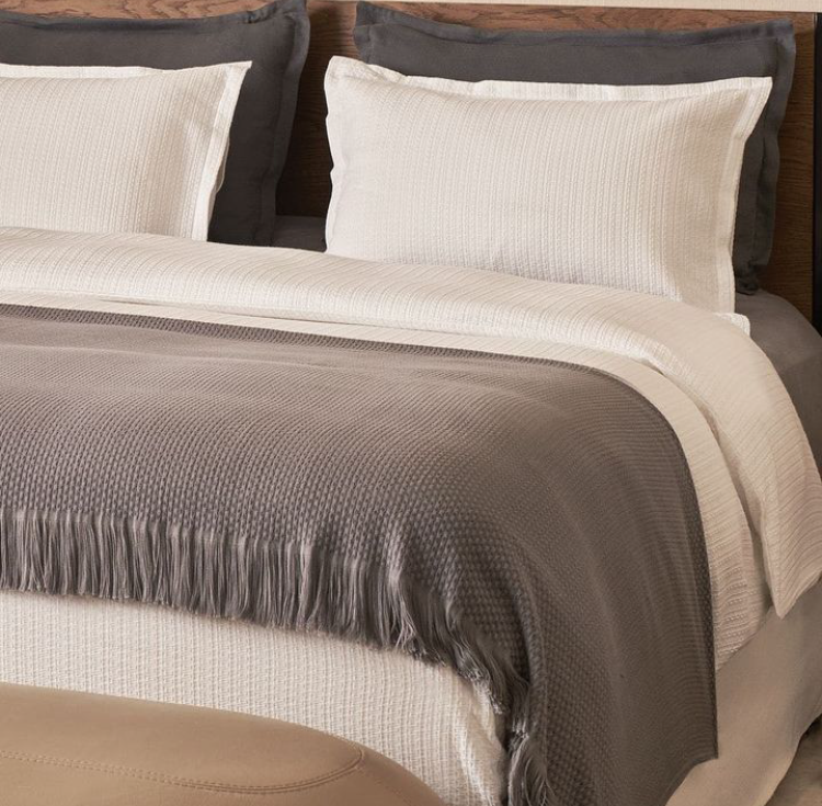 Покривало Fresno тенсель-бавовна 165×240 см — натуральне, м’яке, сіре