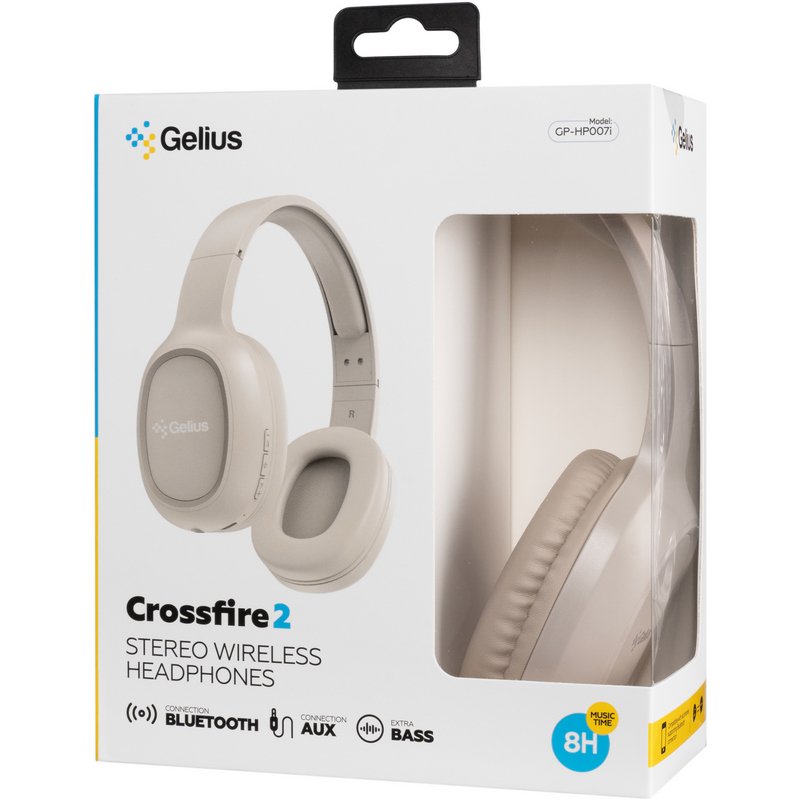 Bluetooth навушники Gelius Crossfire 2 GP HP-007i Beige