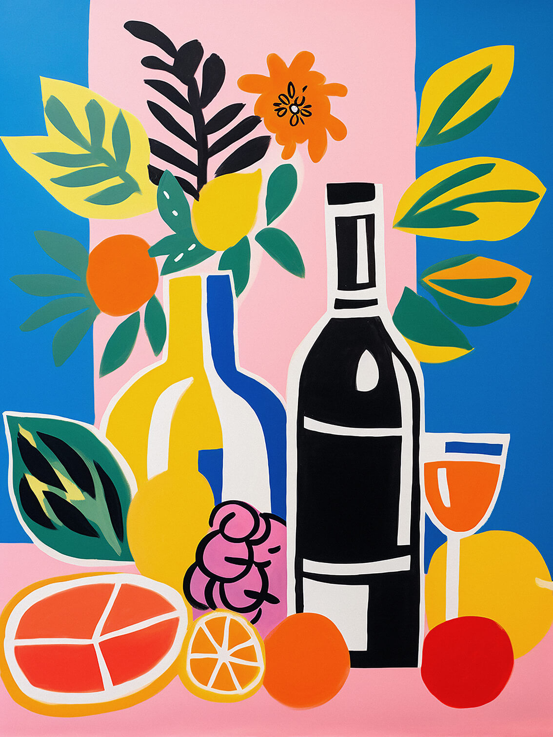 Abstract Still-life XXII, 80x60 cm, original acrylic painting on canvas