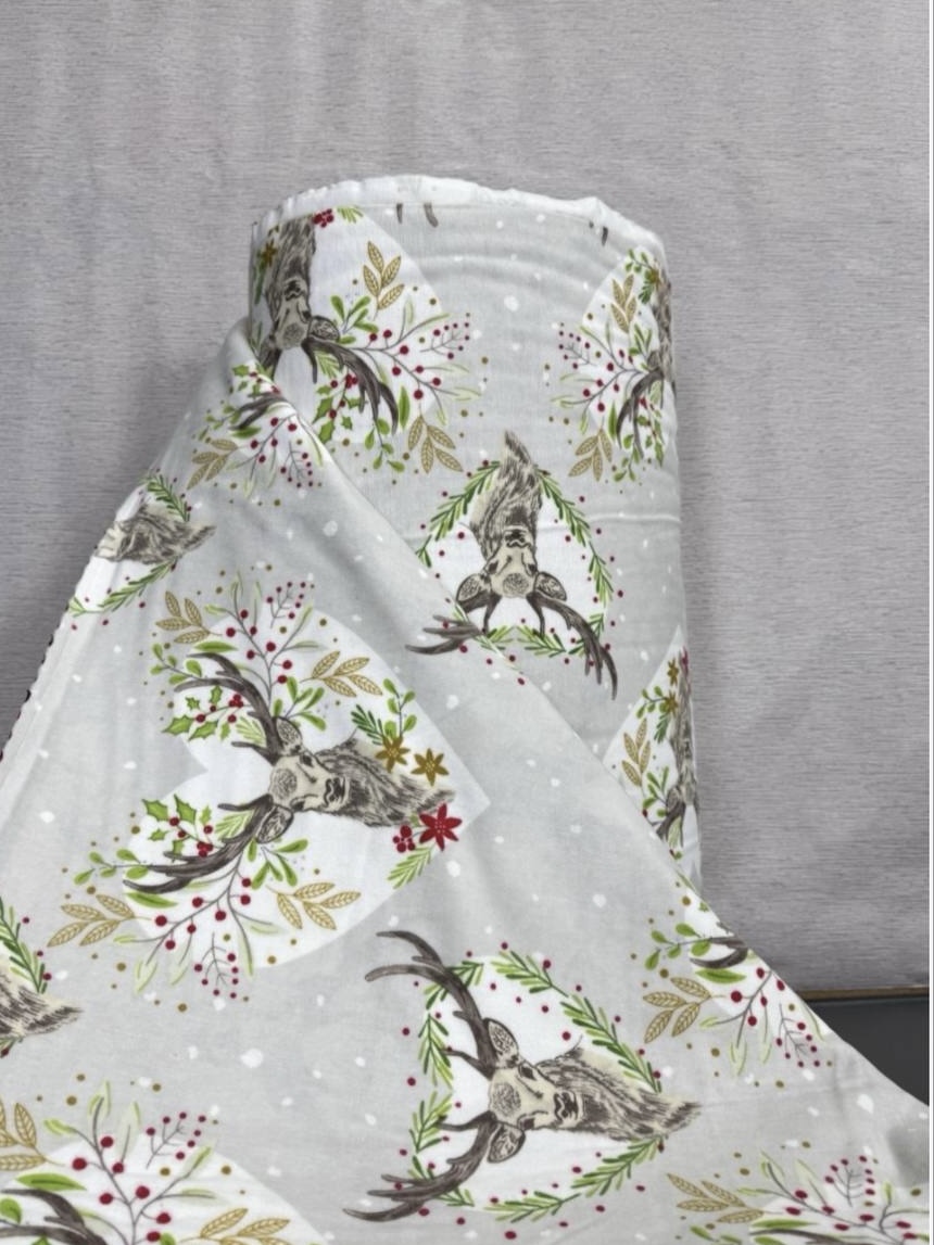 Постільний комплект Фланель преміум Олень Зелений