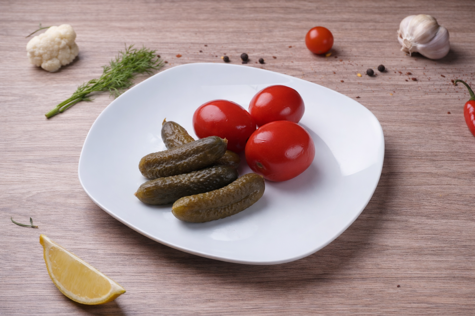 Сет квашеного огірка та квашеного помідора (500 грам готового продукту)
