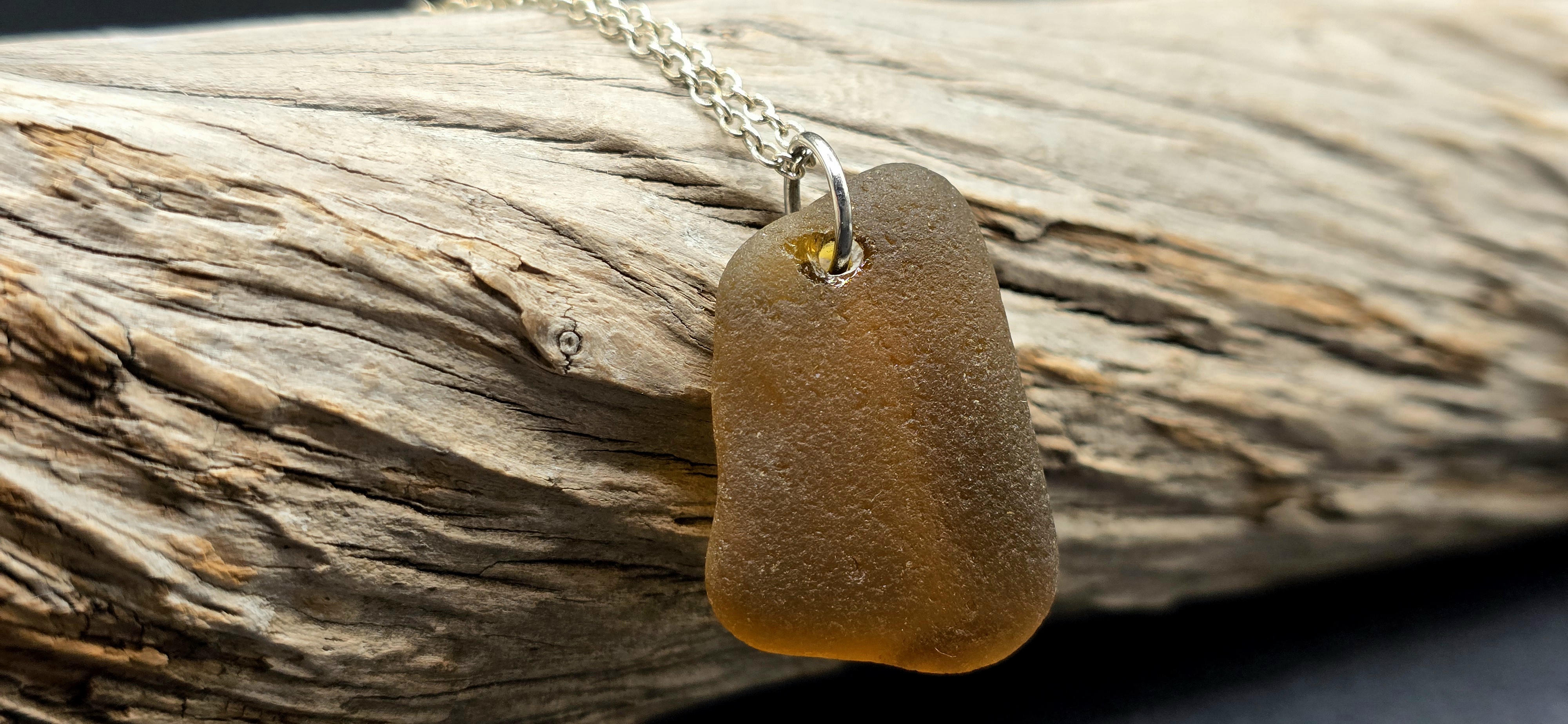 Brown Sea Glass Necklace