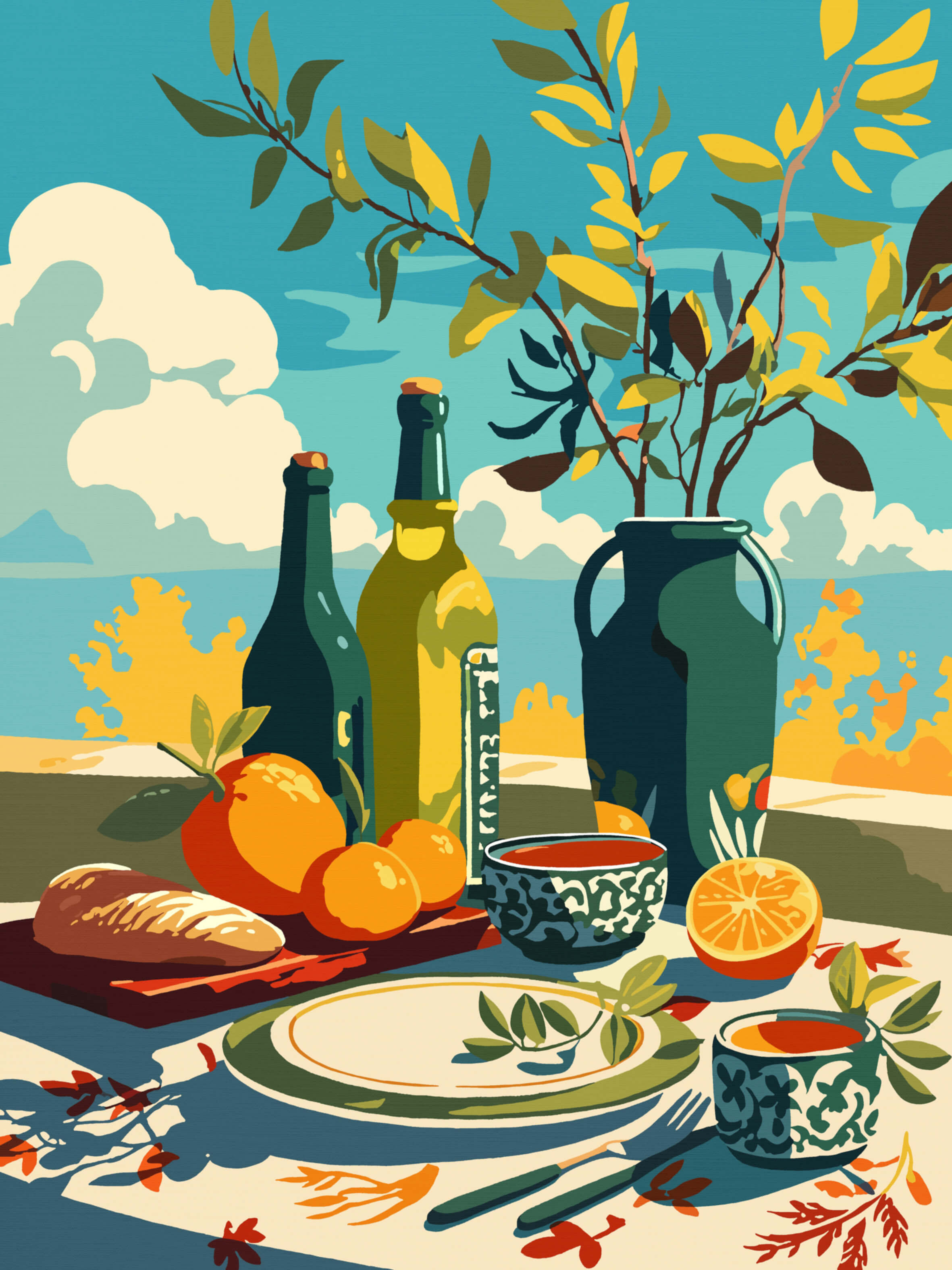 Abstract Still-life XXXVI, 80x60 cm, original acrylic painting on canvas