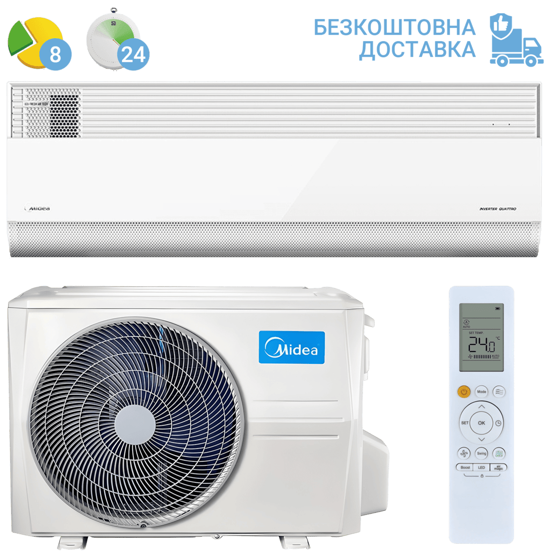 Кондиціонер Midea MSFA-09N8D6E-I /MSFA-09N8D6E-O (з установкою: +3900 грн)