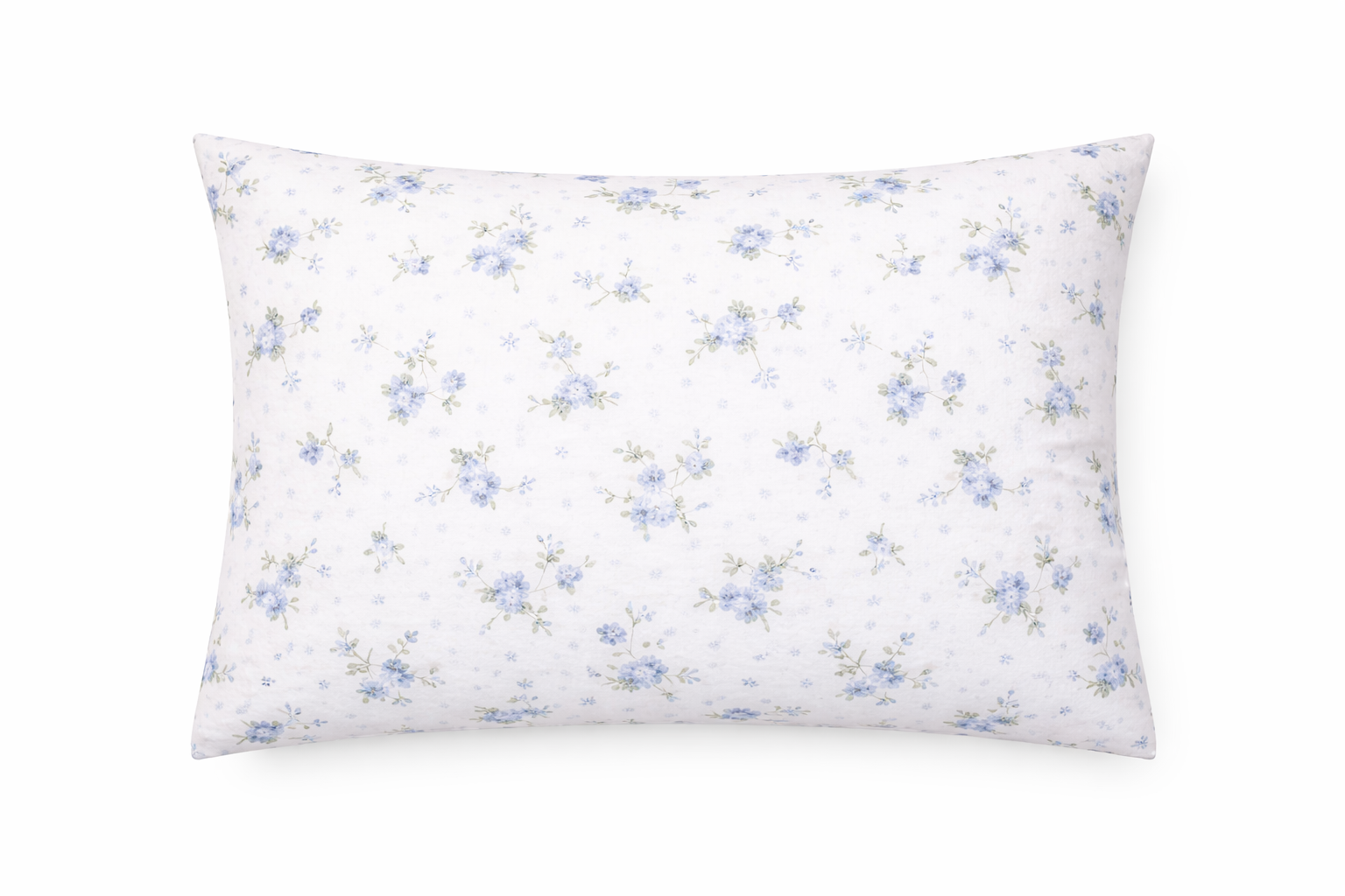 Наволочка ранфорс принт "Дрібні блакитні квітки на білому"