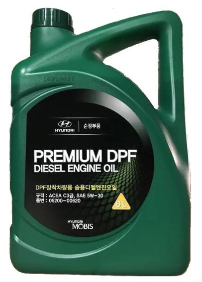 Моторна олива 5W30 моторна Mobis Hyundai/KIA Premium DPF Diesel 6л.