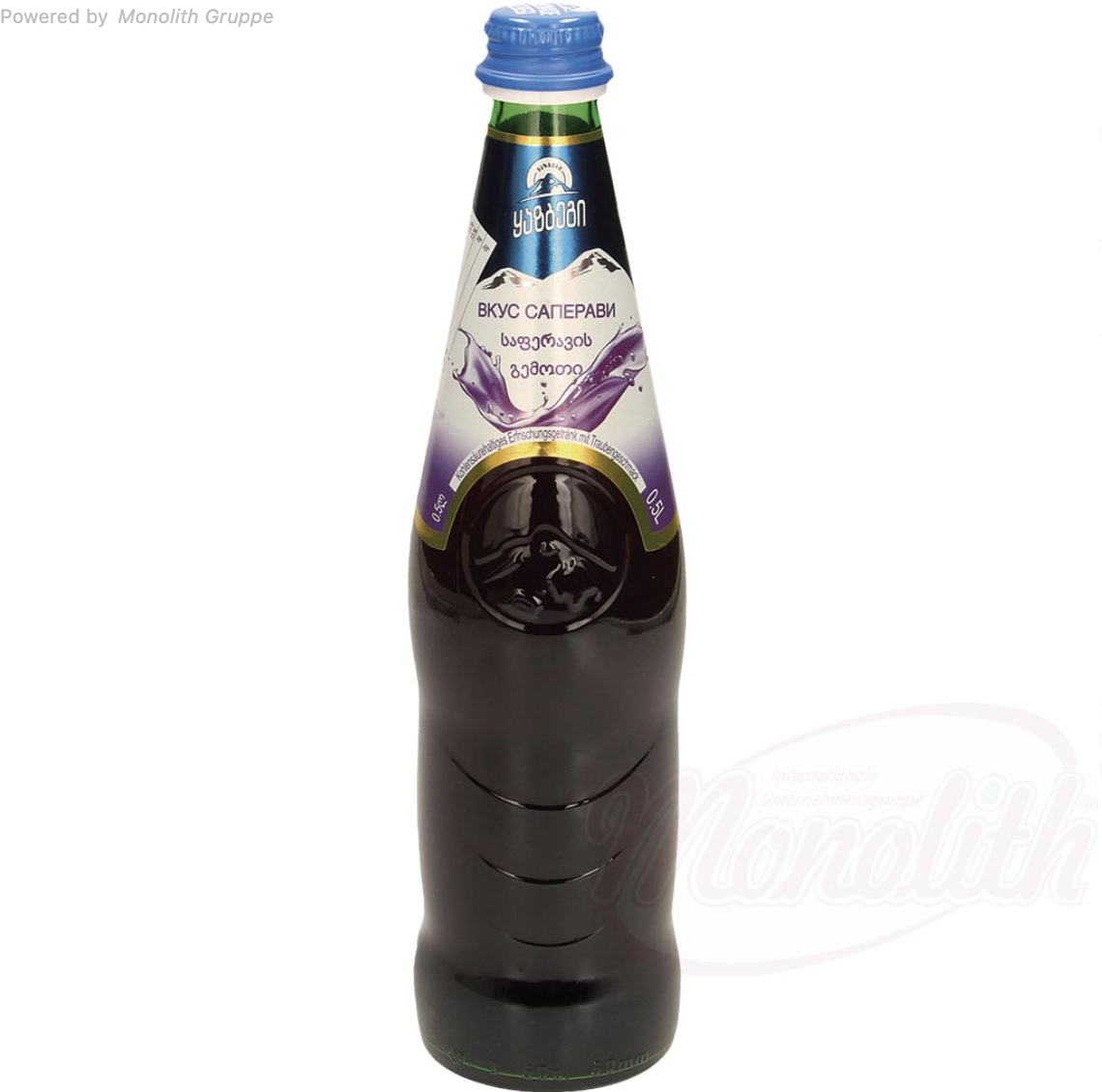 🇬🇪 "KAZBEGI" Refresco carbonatado con sabor a uva, 0.5 L.