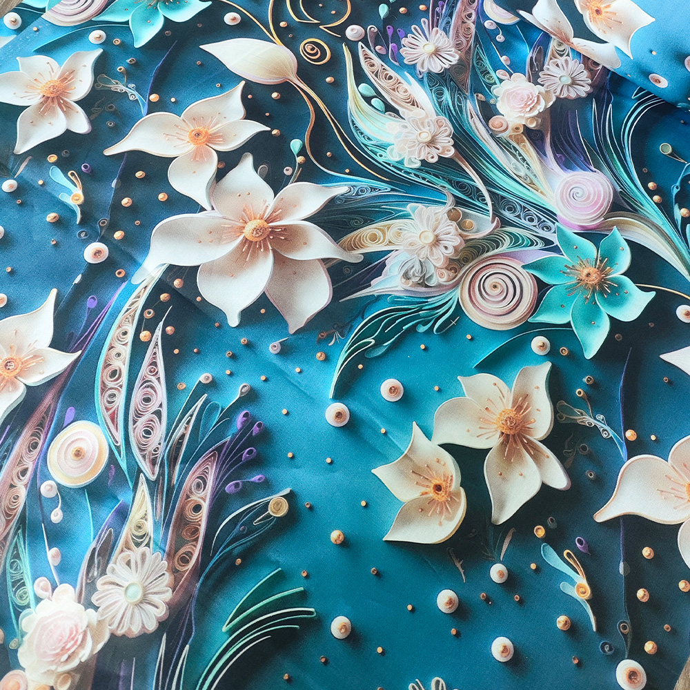 Тканина Ранфорс Digital print - Гостролист на нічному небі