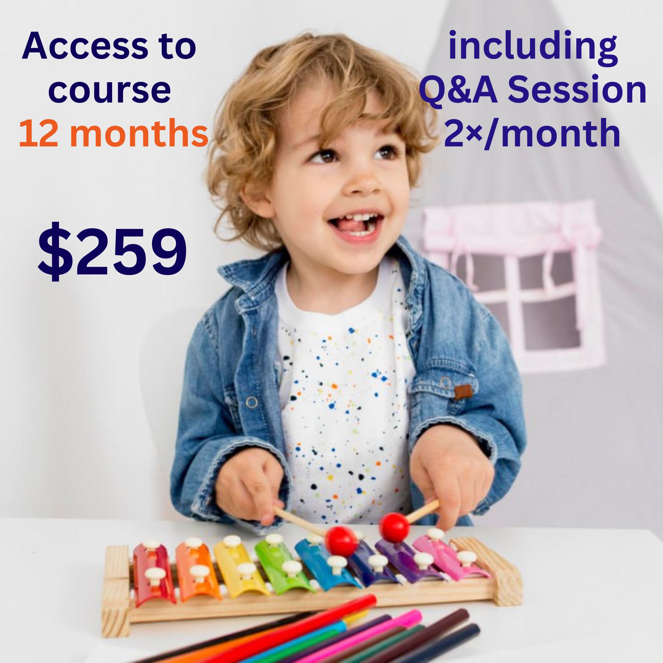 Genius kid 1-6 years - 12 months access + Q&A Session 2×/month