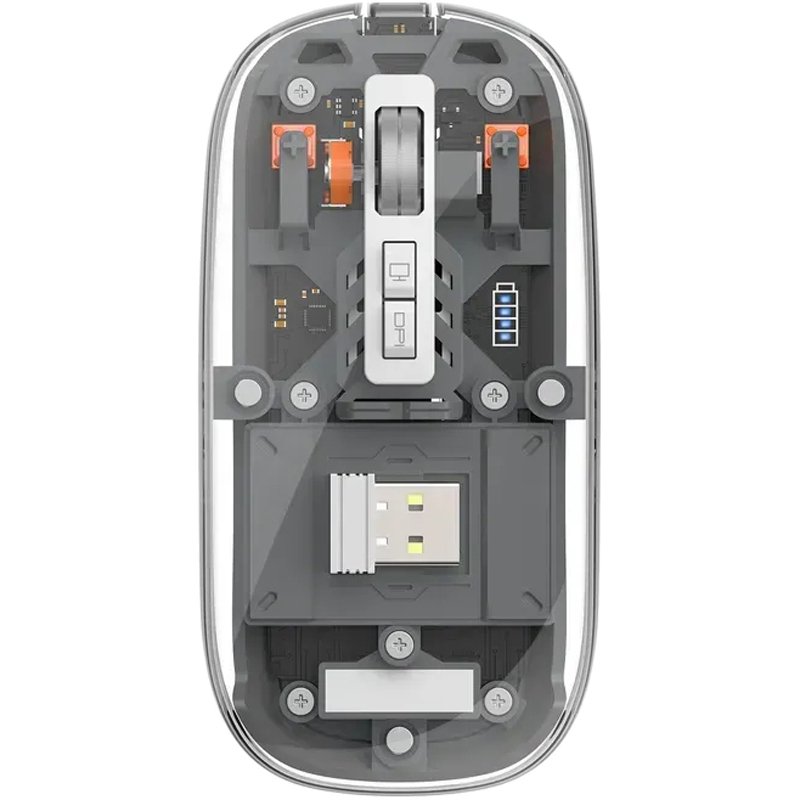 Бездротова миша WIWU WM105 Crystal Magnetic (3-режимне підключення Dual-bluetooth+2.4G) Grey