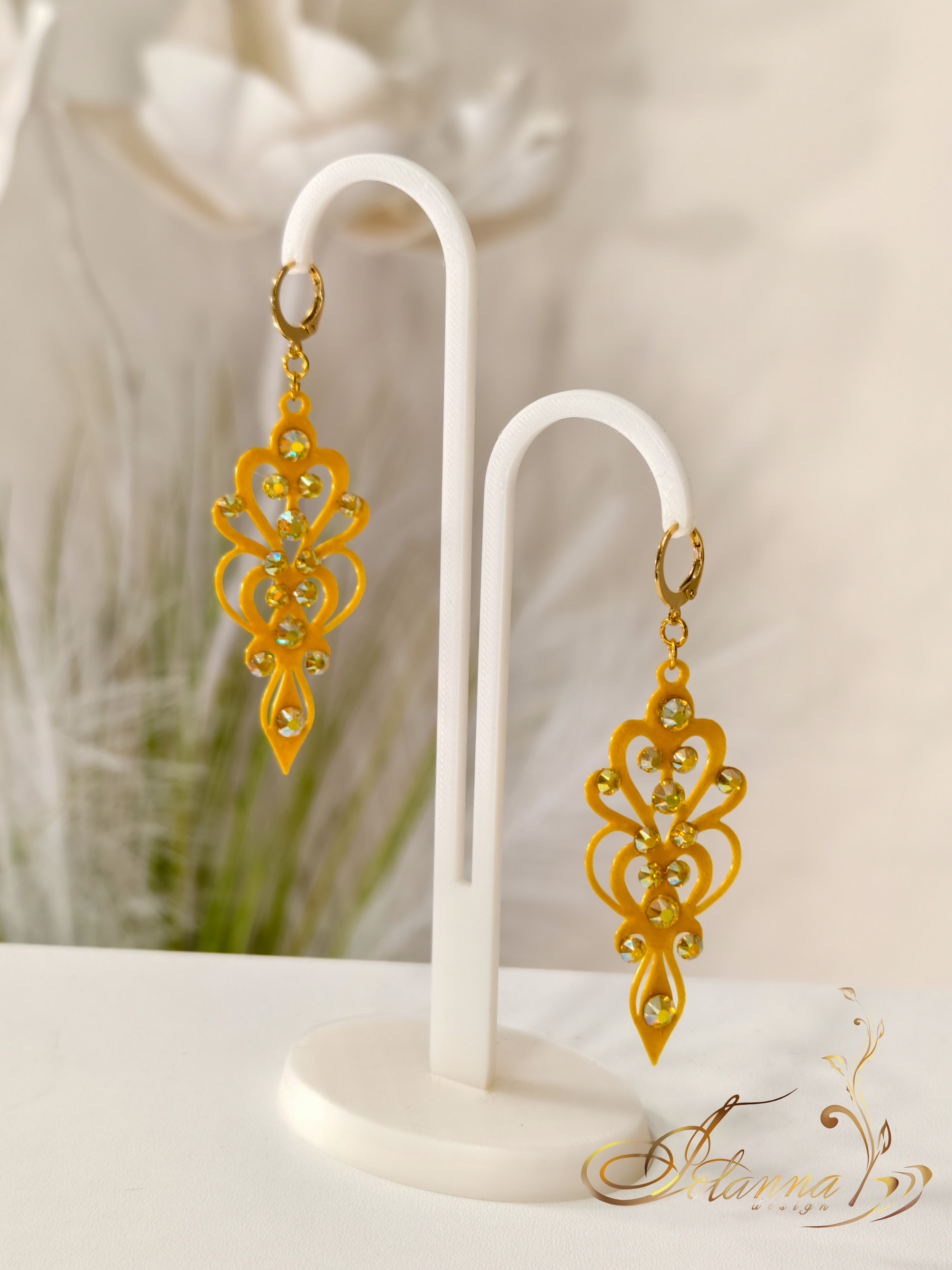 Oriental gold earrings