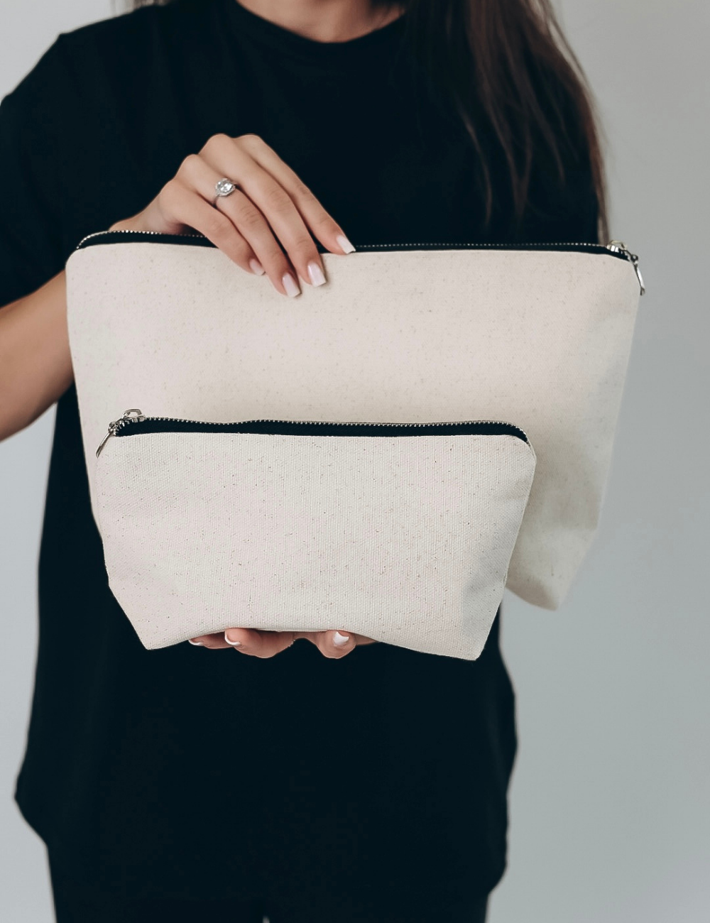 Cotton cosmetic bag with custom print