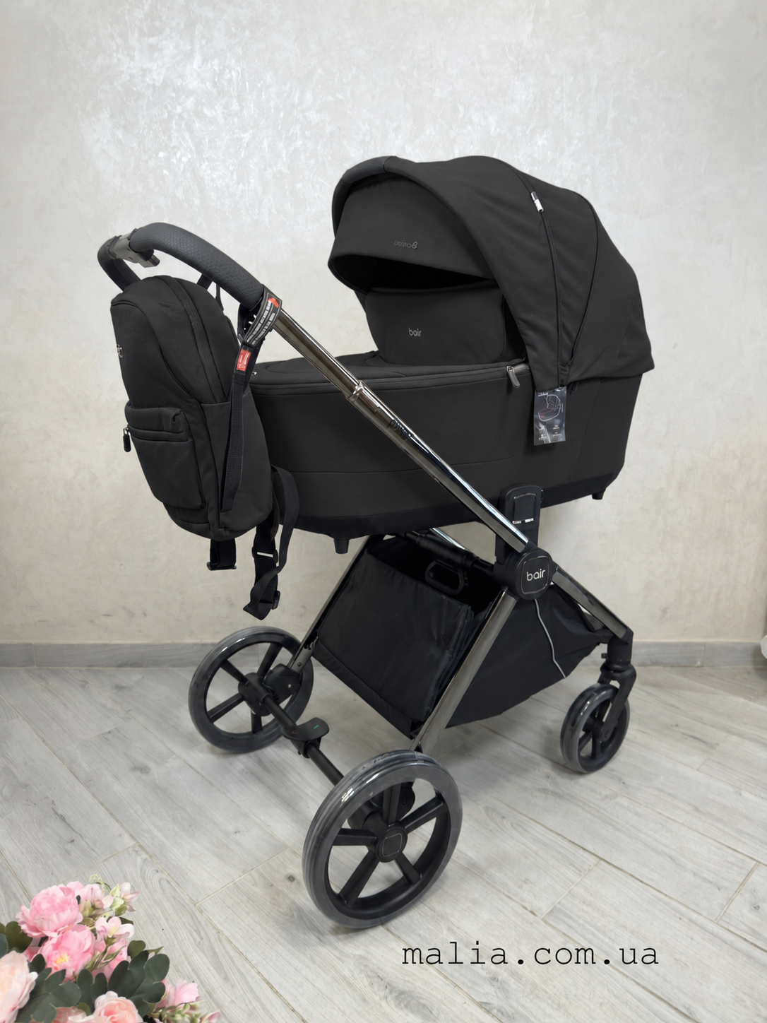 Коляска 2 в 1 Bair Pixel PC-01 Black Rock