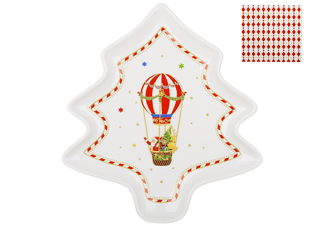 Блюдо порцелянове у формі ялинки 23,5*21,5*2см Зимова казка K133