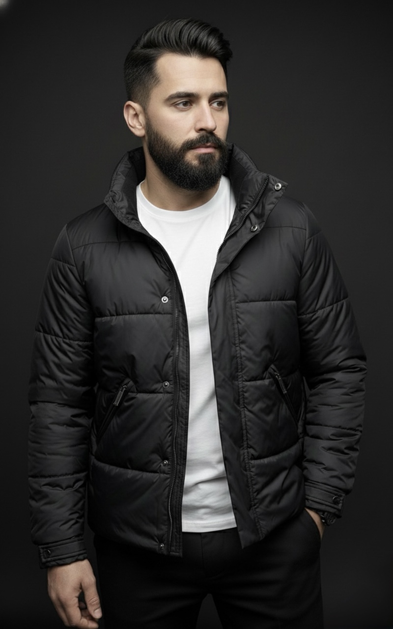 Класична демісезонна чоловіча куртка black