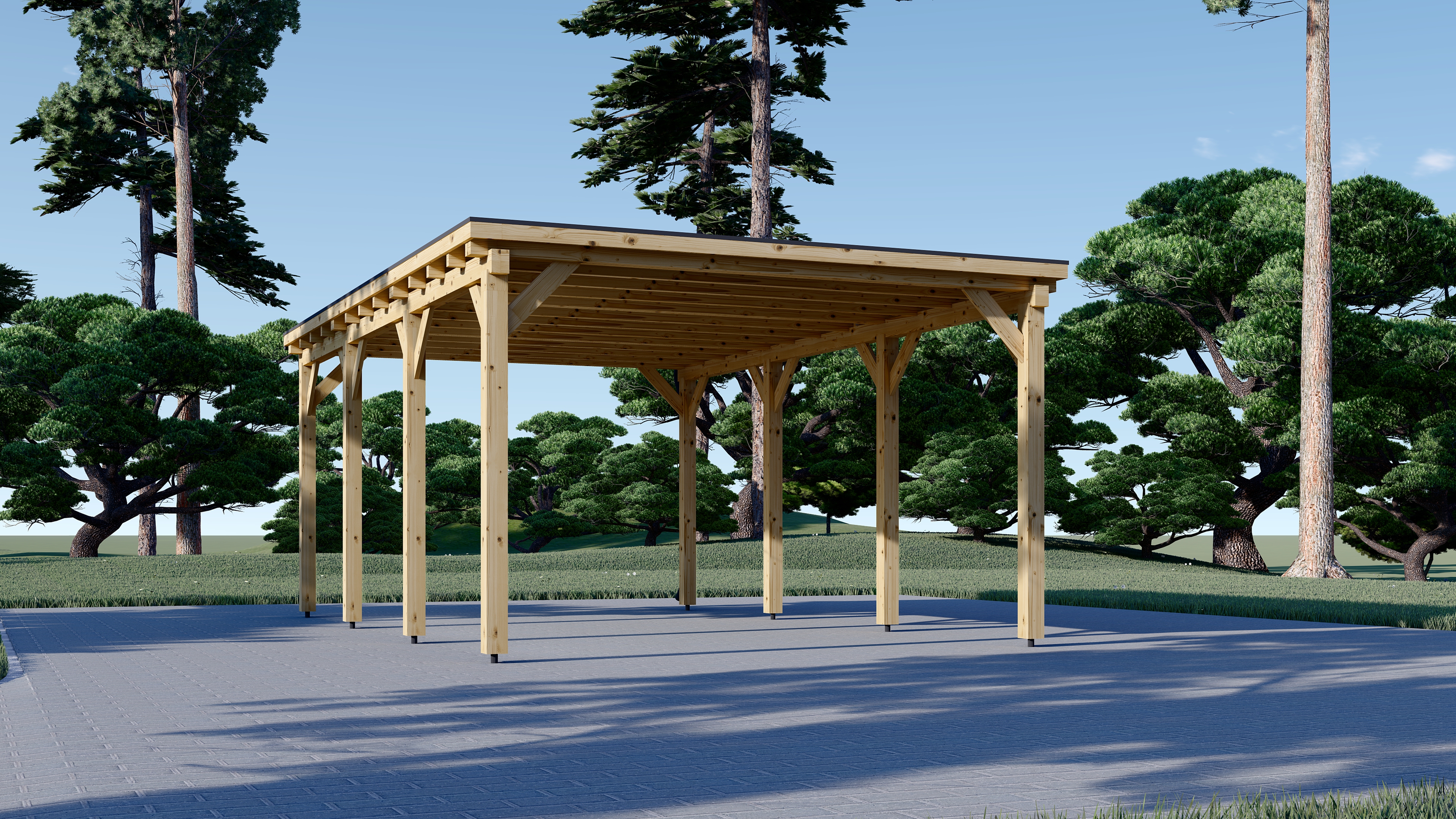 Pérgola para coches Hanoy 3x6