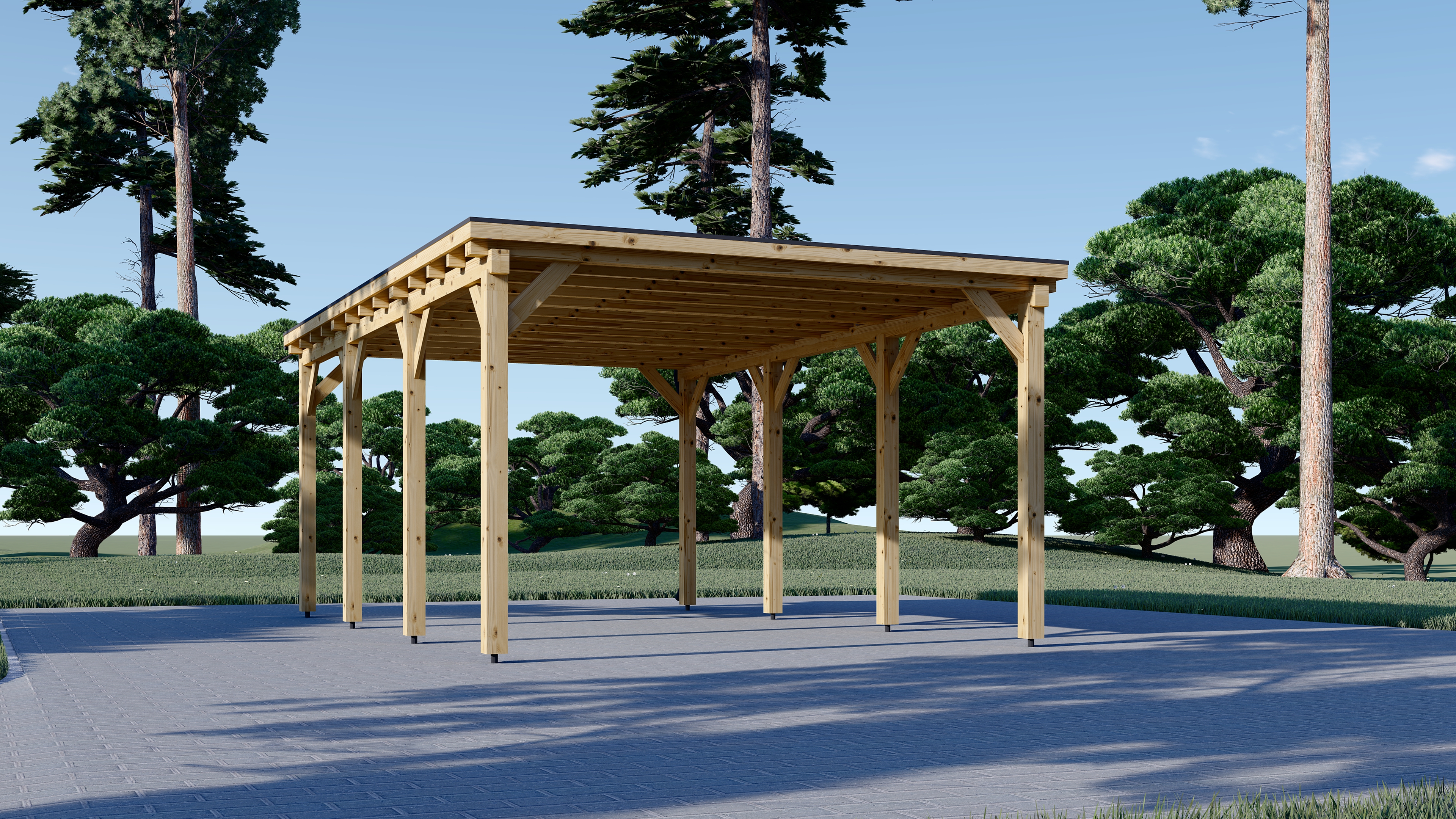 Pérgola para coches Modern 3x6