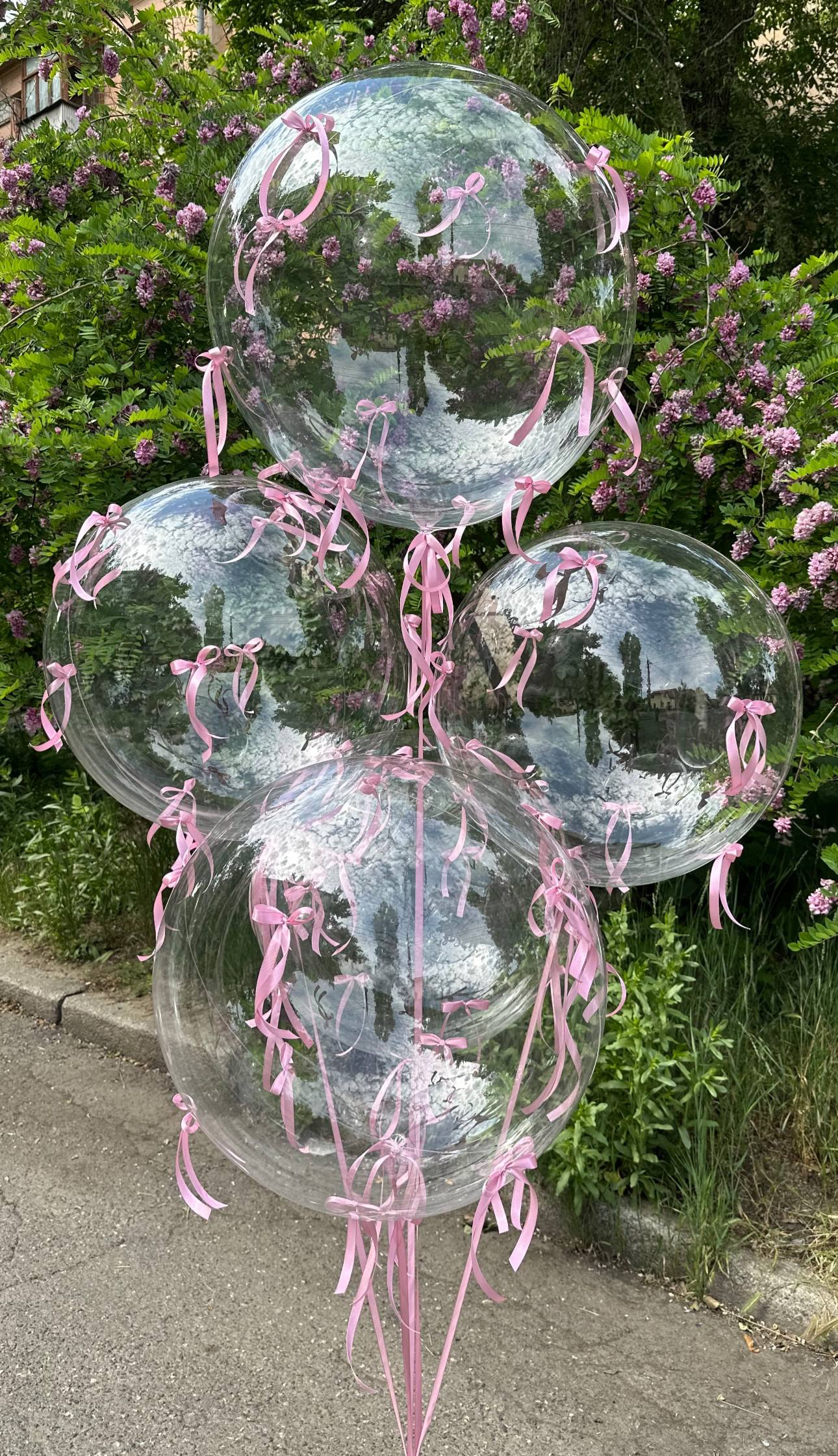 Blush Ribbon Bubble Bouquet