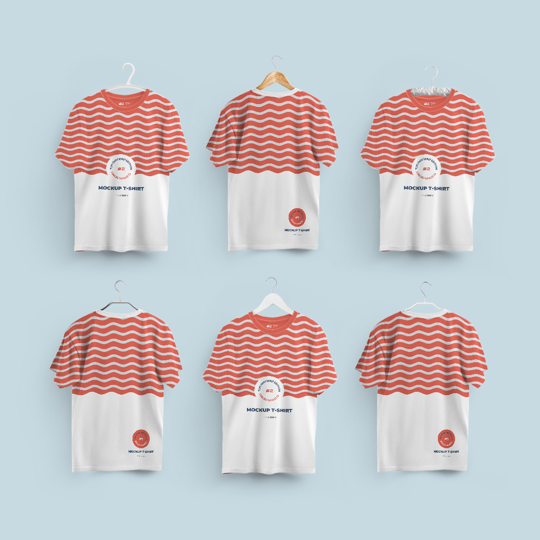 2 Mockup Oversized T-Shirts On Hangers