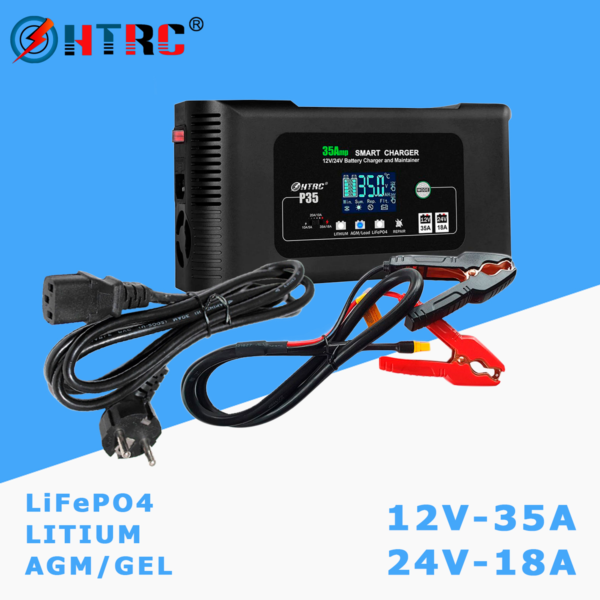 Універсальний зарядний пристрій Smart Charger HTRC Р35 (LiFePO4, Li-ion, AGM, GEL)