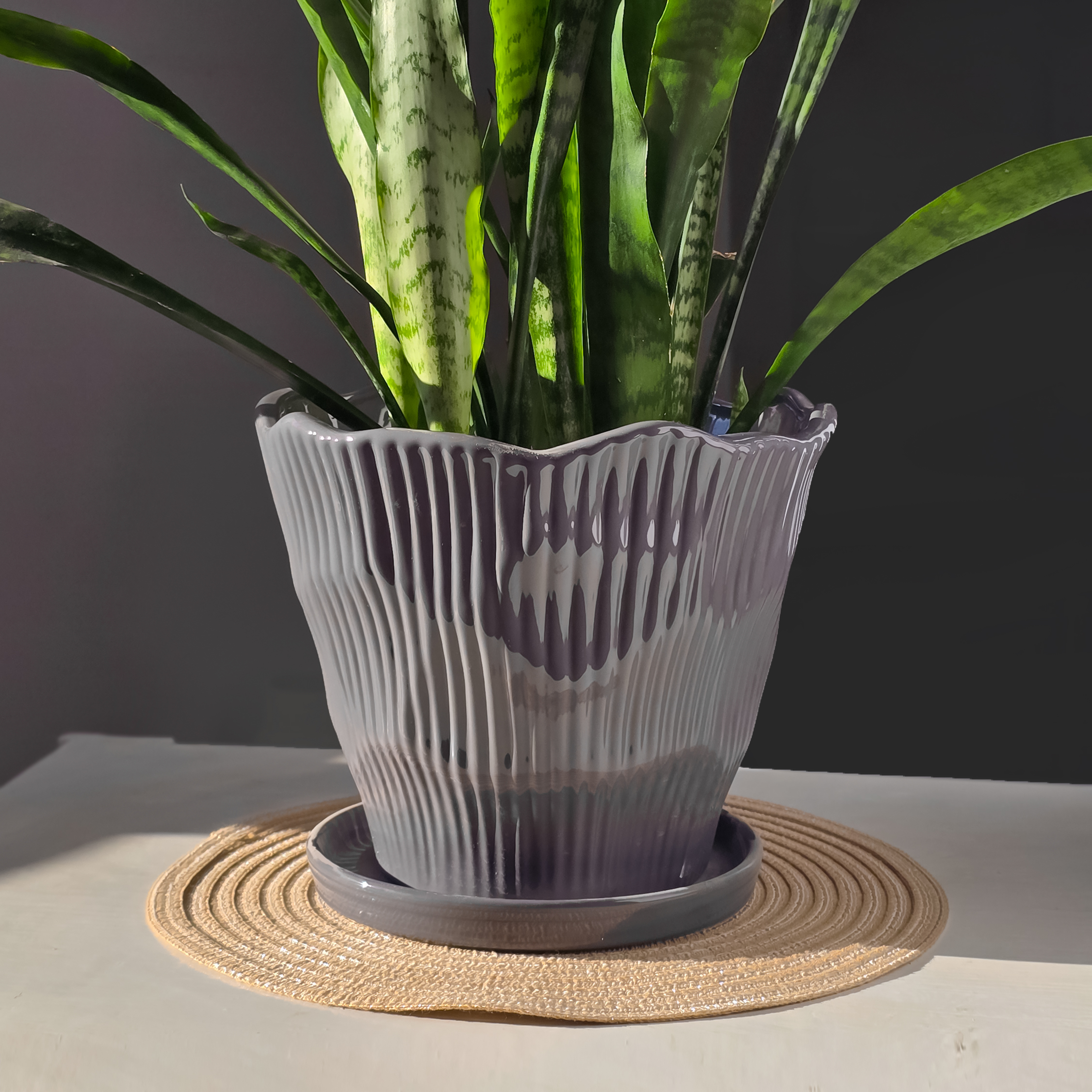 Горщик керамічний Татарник 3,3 л Сірий p275