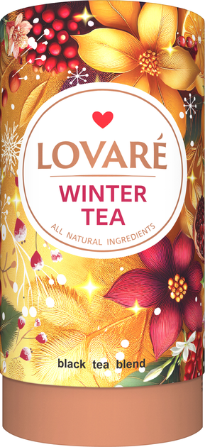 Чай чорний Lovare Winter Tea з фруктами, пелюстками квітів, ароматом пітахаї та манго 80 г