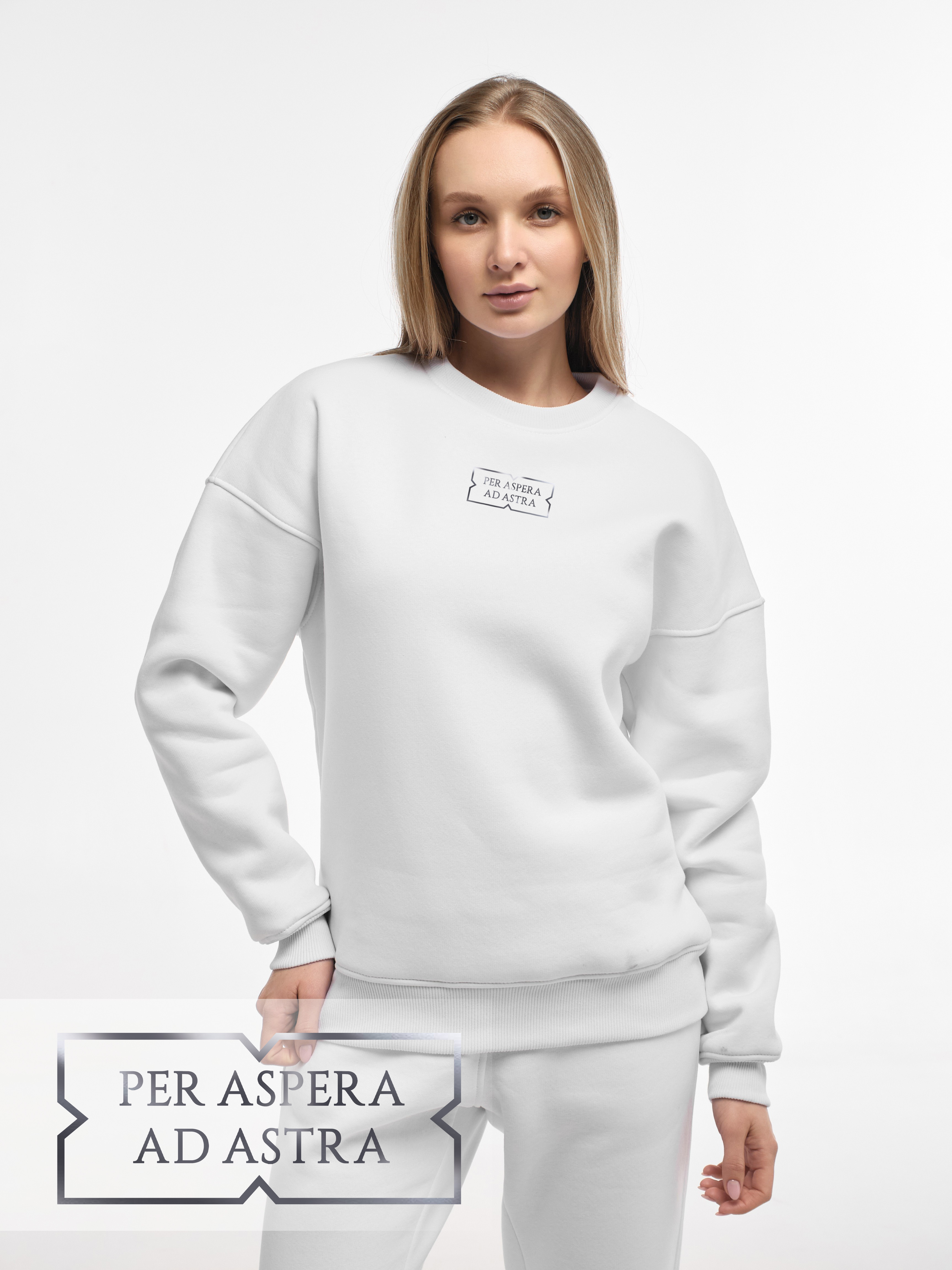 SWEATSHIRT "PER ASPERA AD ASTRA" | WHITE EMOTION | XS1
