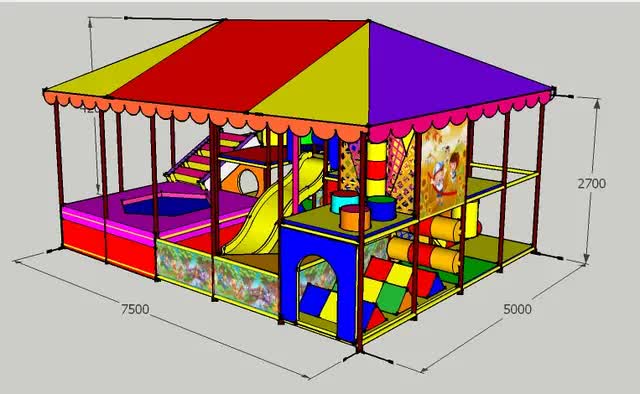 Ігровий лабіринт "Фітнес" 7500х5000х4200мм