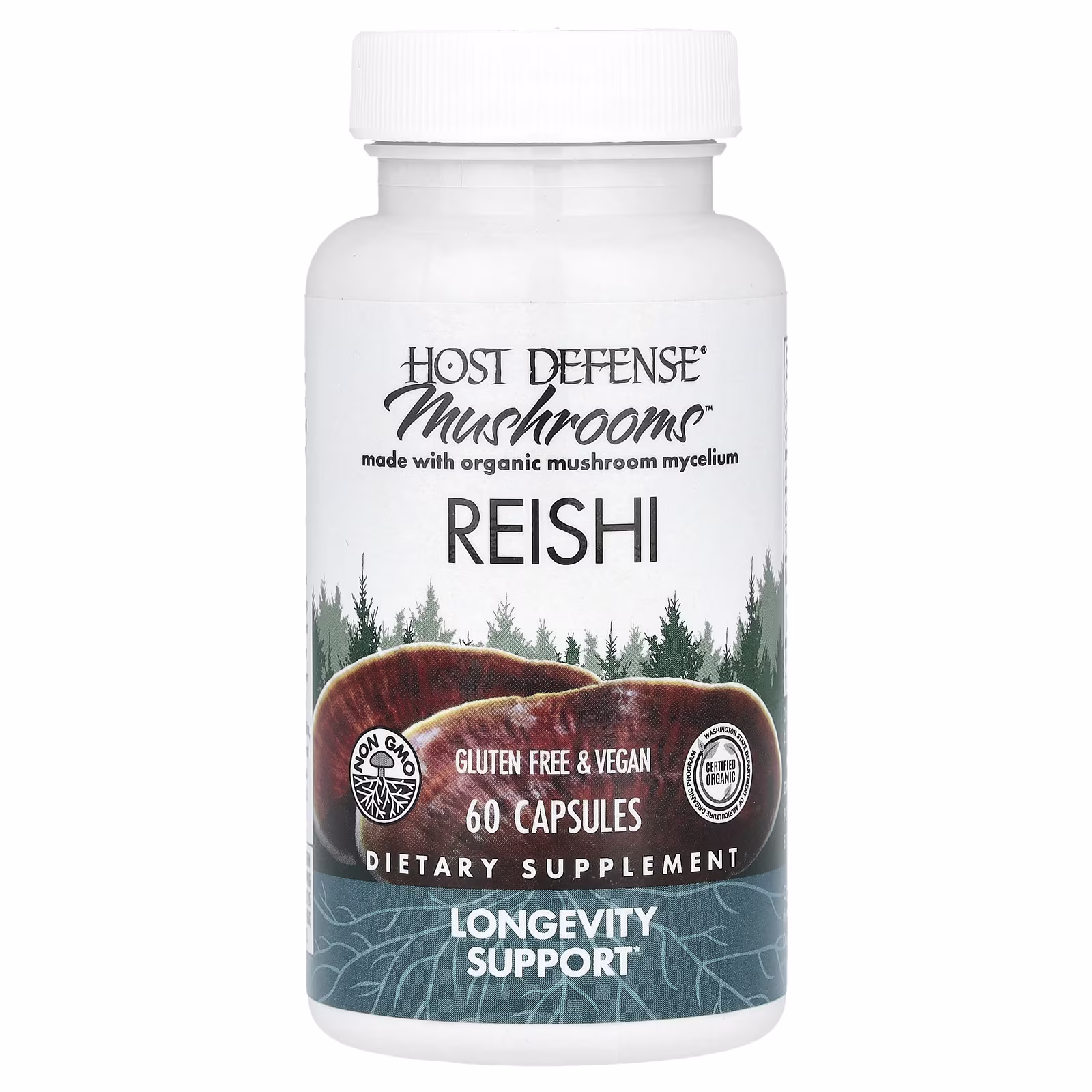 Host Defense, Mushrooms™, Reishi, 60 Capsules (0.5 g per Capsule)