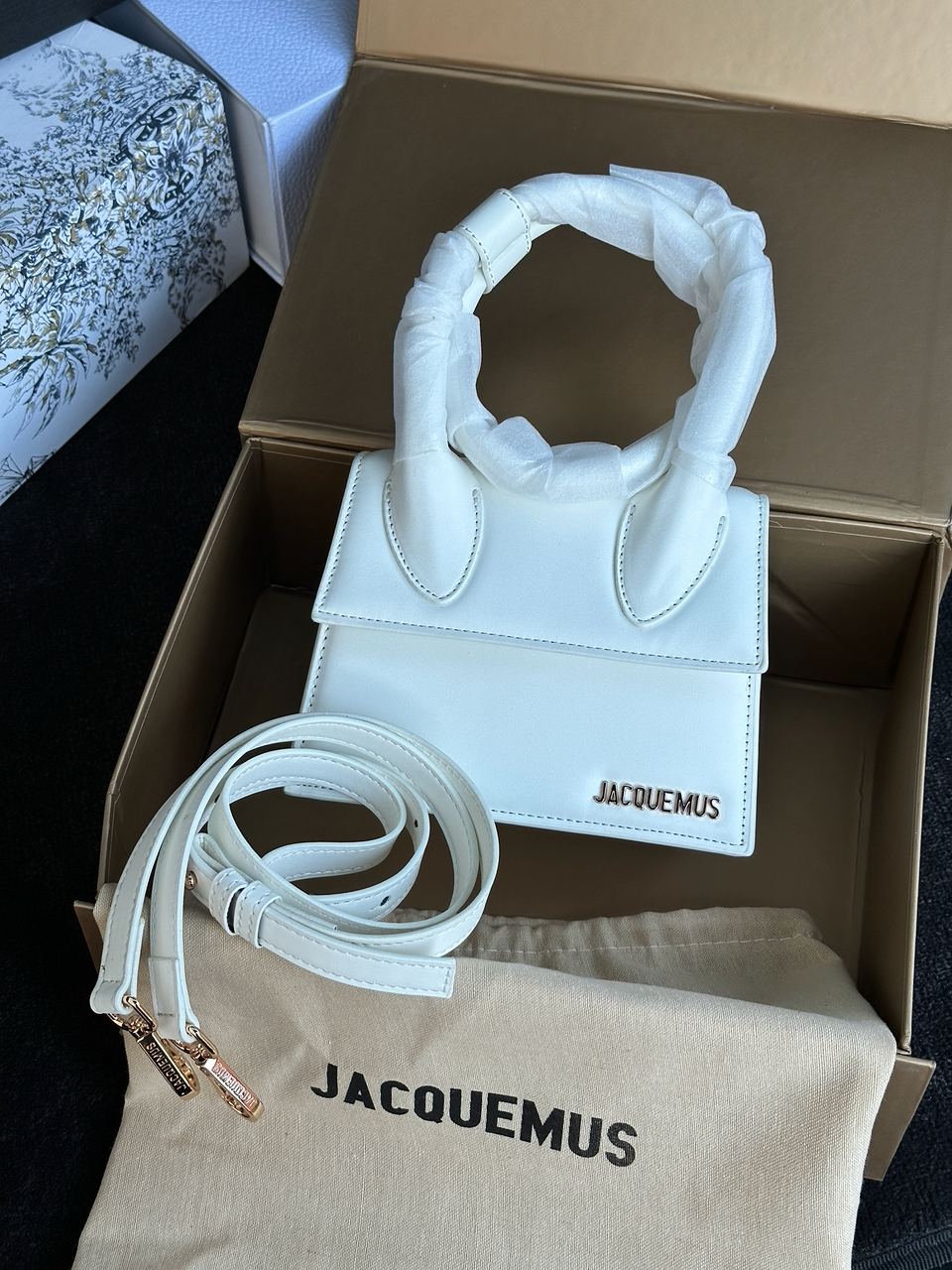 Jacquemus Le Chiquito Noeud Bag White