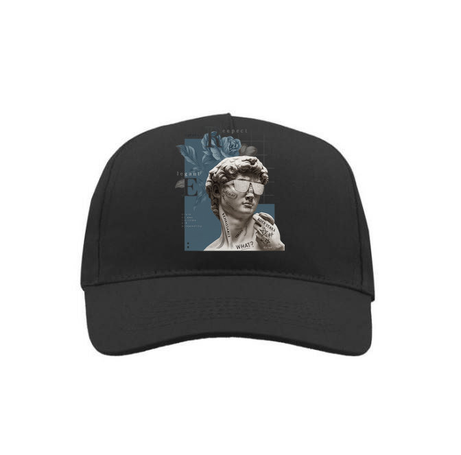 Кепка класична чорна з принтом "ЕЛЕГАНТ"