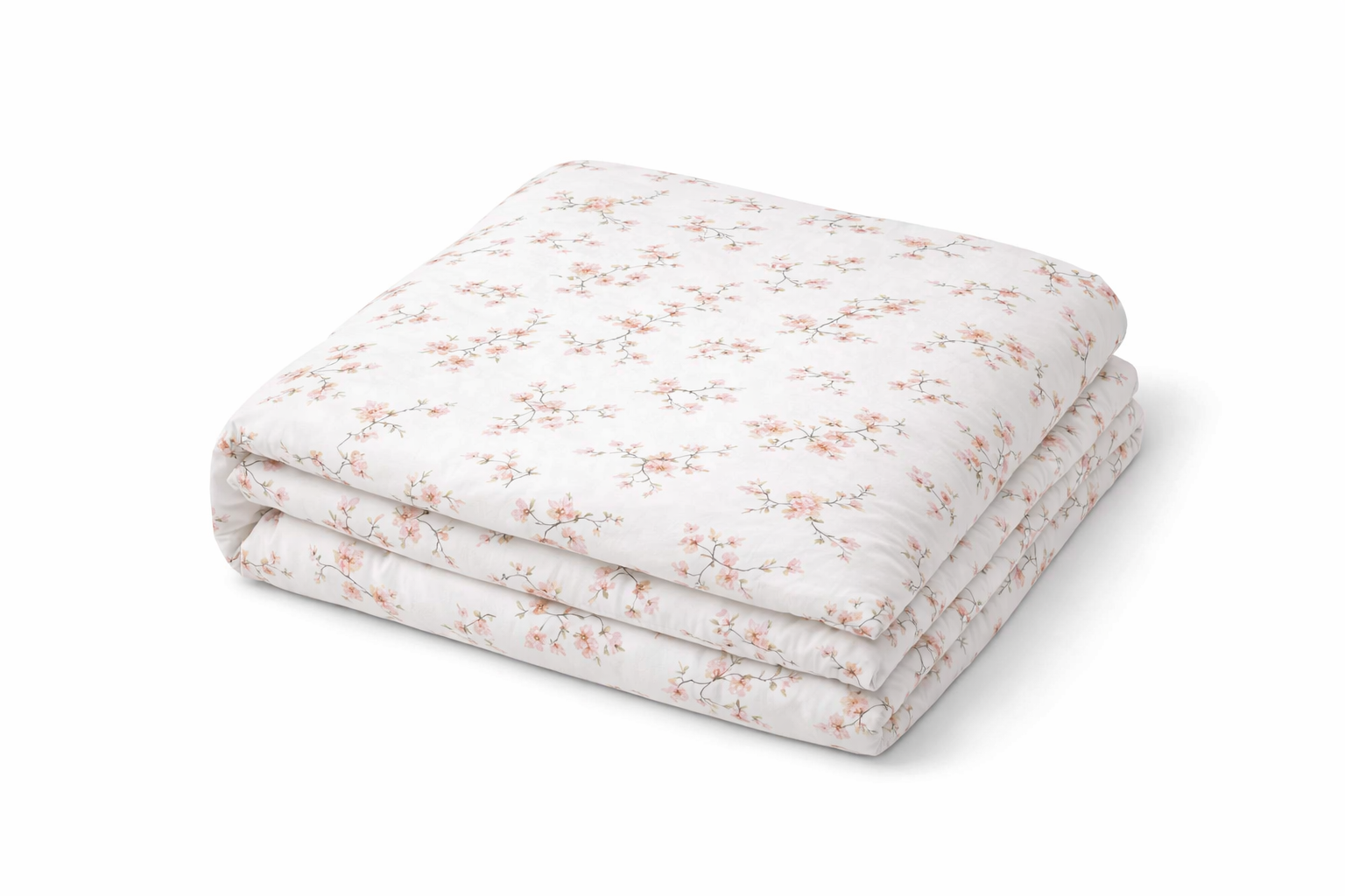 Підковдра  ранфорс принт"Букети рожевих квітів на білому"