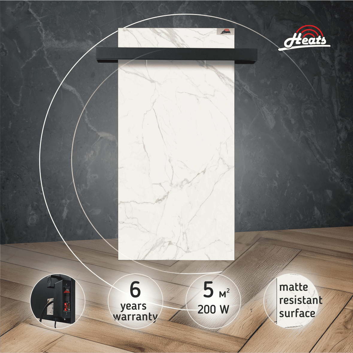 Towel Dryer Heats 200 Oro with Thermostat