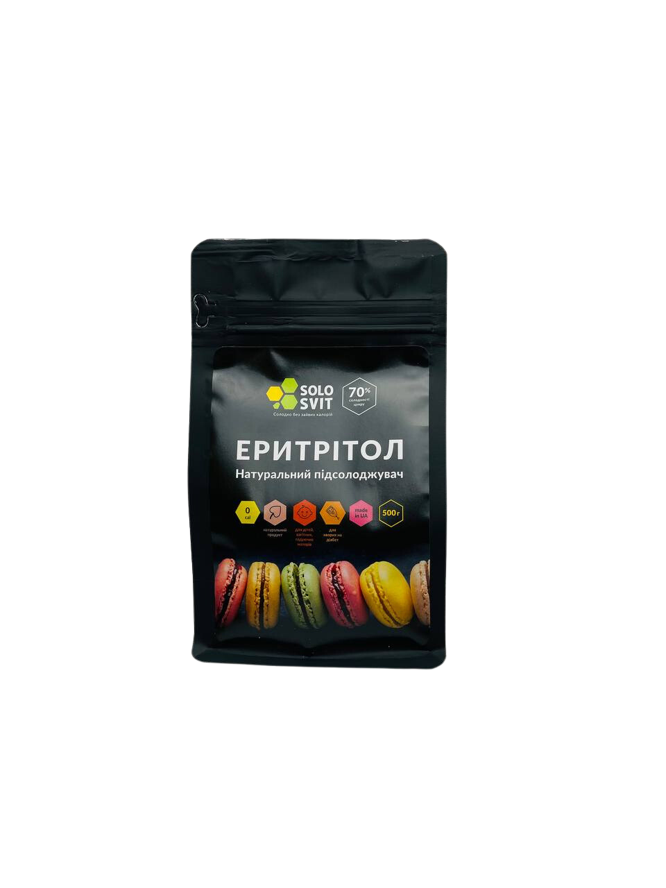 Натуральний підсолоджувач Еритрітол - ТМ SOLOSVIT, 500 г